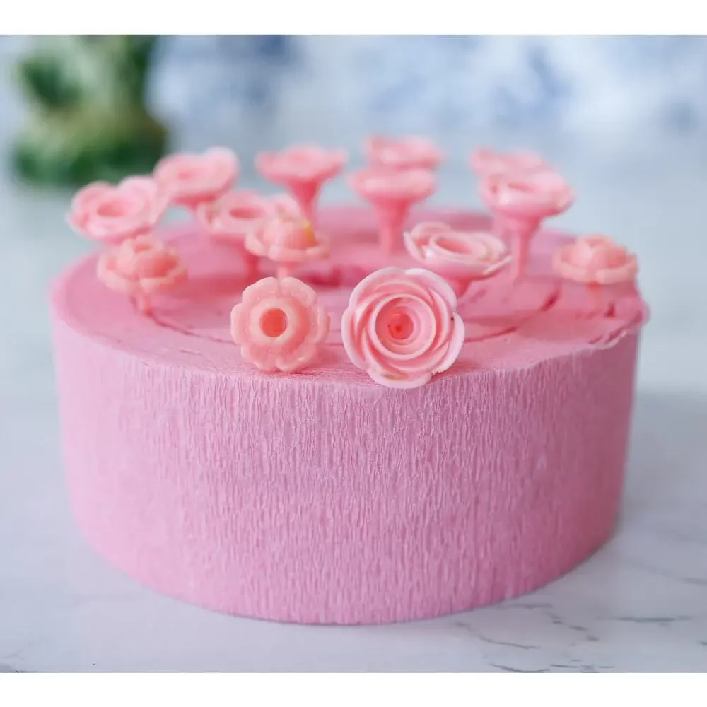 VTG Set of 14 Floral Rose Cake Toppers Candle Holders Retro MCM Birthday Decor